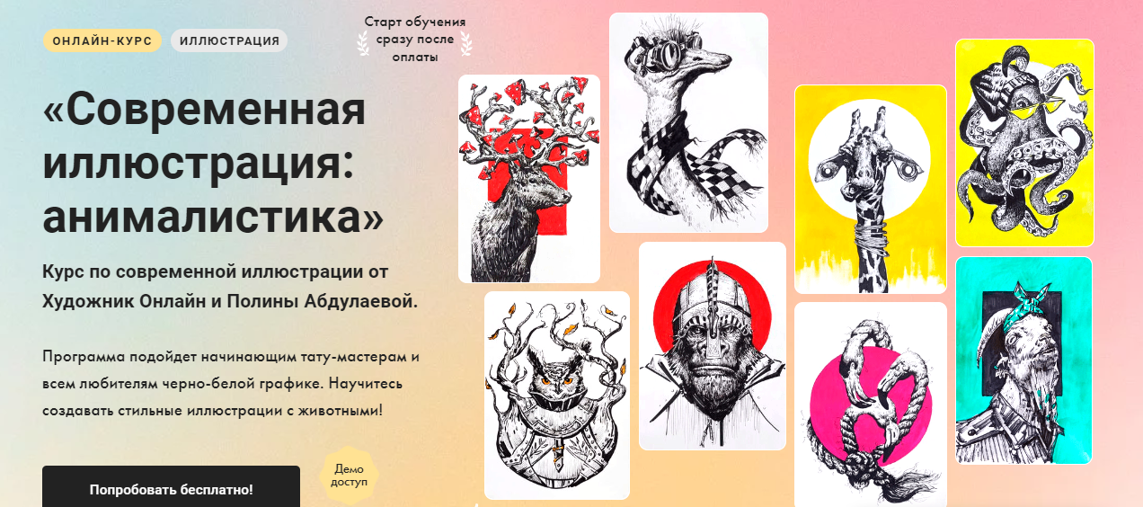 [Художник Online] Полина Абдулаева ― Современная иллюстрация: анималистика (2024)
