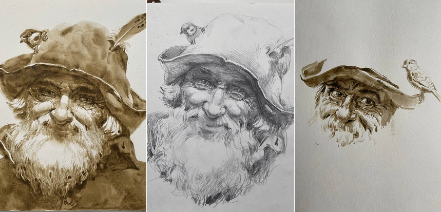 [Мария Павлова] [lectoroom] Старичок с воробьями. Графика (2023)