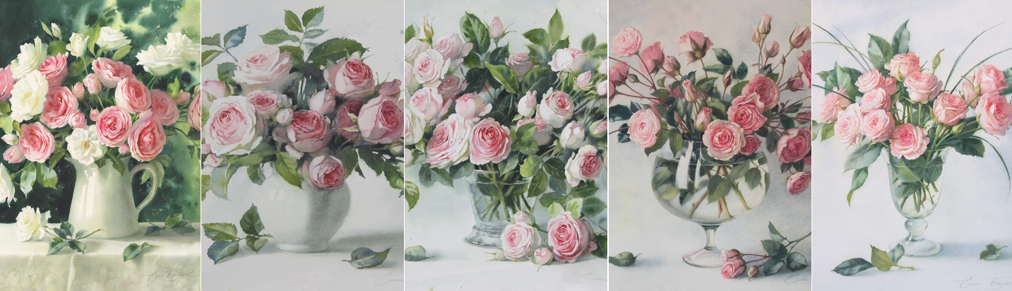 [Елена Базанова] Рисуем букет чайных роз акварелью (2022)