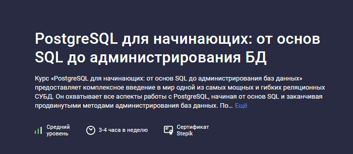 [Максим Дуплей] [Stepik] PostgreSQL для начинающих: от основ SQL до администрирования БД (2024)
