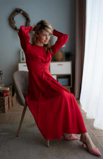 [Кристина Юсупова] [Шитьё] Платье со шнуровкой Angelique P. Размер 40-54. Рост 162-166 (2022)