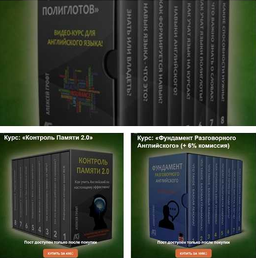 [Алексей Грофт] Стратегия полиглотов+Контроль памяти 2.0+Фундамент разговорного английского (2023)