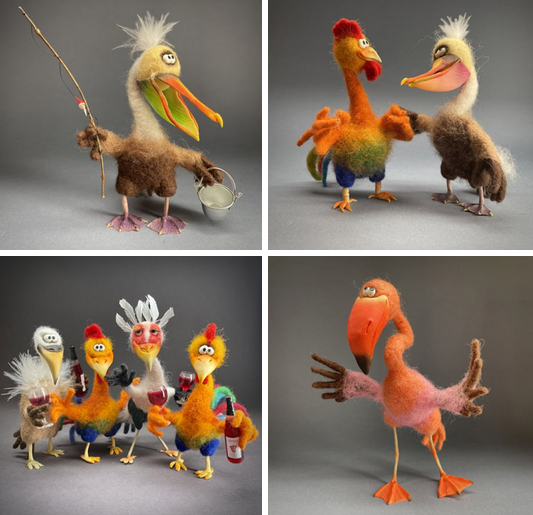 [Ирина Егорова] Суперкомплект: Фламинго + Венценосный журавль + Секретарь + Пеликан (2022)