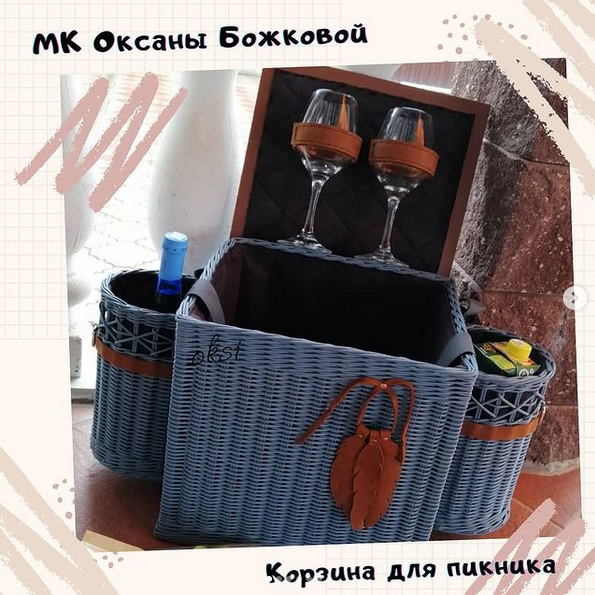 [Оксана Божкова] [shkola_pleteniya] [Плетение] Корзина для пикника (2021)