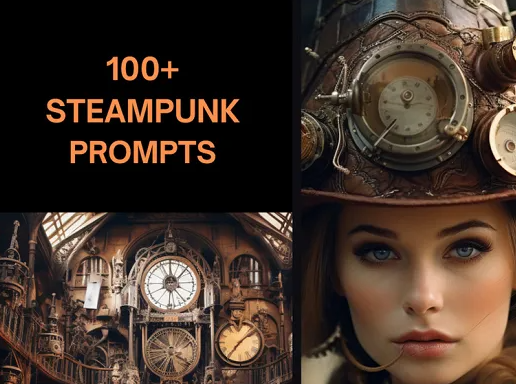 [Botbrush] 100+ Midjourney Steampunk Prompts. Трендовые стимпанк промпты для Миджорни (2024)