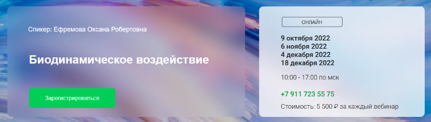 Оксана Ефремова, Краниосакральная академия - Биодинамическое воздействие (2023)