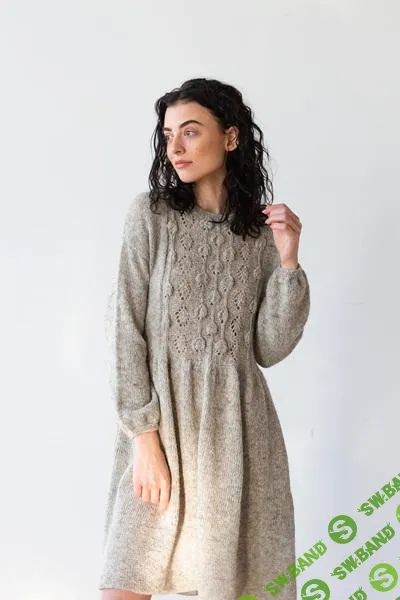 [Вяжи.ру] Платье с листьями спицами по кругу Sweetfern (2025)