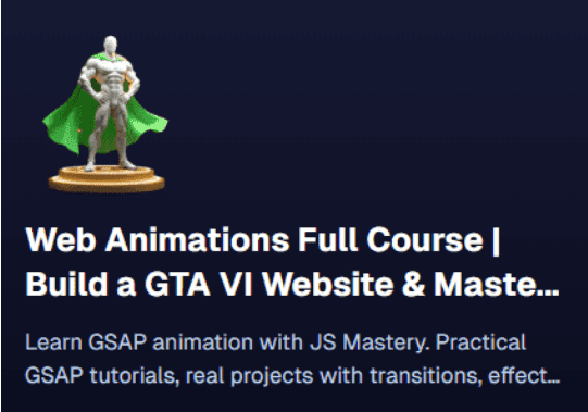 [jsmastery] GSAP и веб-анимации с нуля: Разработка сайта GTA VI шаг за шагом