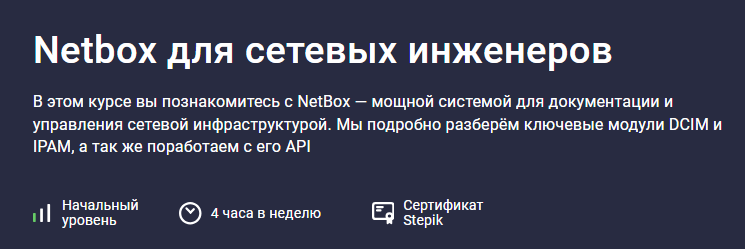 [Stepik, Антон Бородинский] Netbox для сетевых инженеров (2025)