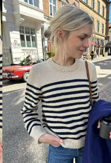 [Вяжи.ру] Свитер с полосками и японским плечом Lyon (2025)