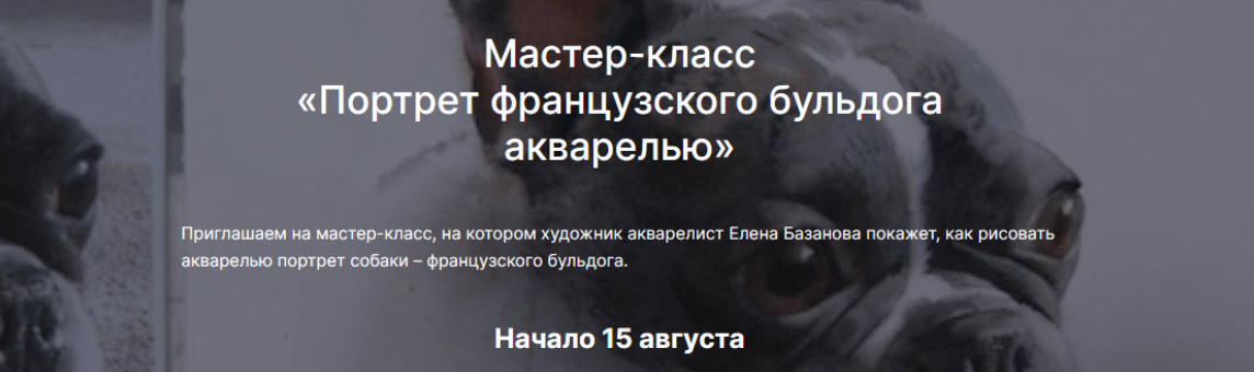 [Елена Базанова, lectoroom] Портрет французского бульдога акварелью (2025)